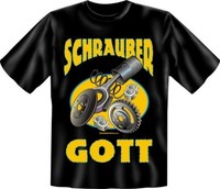 T-Shirt Fun-Shirt Schraubergott Gott Schrauber Größe M