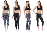 Damen Sport Fitness Gamaschen & Stirnband Trainieren Capri Laufenhose 8 10 12