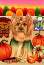 Garden Indoor/Outdoor Autumn Flag - Yorkshire Terrier Yorkie (Tp) 671081