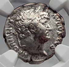 HADRIAN Rome 124ADPudicitia Modesty Goddess Ancient Silver Roman Coin NGC i60182