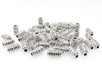 50x Metallperlen 11x6mm Spacer Großlochperlen altsilber Metall Perlen silber