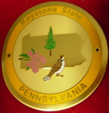 Pennsylvania Keystone State stocknagel shield mount badge hiking medallion G0132
