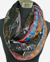 Groß Vintage Loop Schlauchschal Viskose Rundschal Schal Scarf neu L1931A