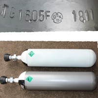 4 Liter / 200 bar Stahl mit Neuen TÜV bis 11-2018 Tauchflasche in weiß oder grau