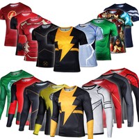 Herren Marvel Superheld Comics Kostüm Fahrrad T-Shirt Sport Compression Jersey