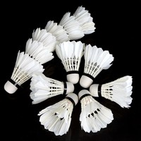 12x Weiß Federbälle Kunststoff Federball Badminton Bälle Ball Shuttle Sport DE