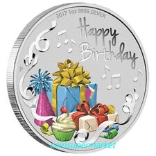 Australia 2017 Happy Birthday 1oz Silver Coin Colorized Perth Mint Presentation