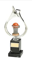Basketbakkpokal / Trophäe  in Silber Einzelpokal auch als 3erSerie