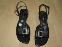 Oscar S. Beni Sandalen Gr. 40 Leder schwarz Damen Schuhe - wie NEU -
