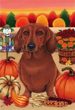 Garden Indoor/Outdoor Autumn Flag - Red Dachshund (Tp) 670391