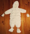 Baby Gap Girls Down White one piece Snowsuit fleece lined 6-12 Months 
