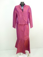 EVELIN BRANDT  KOSTÜM Gr 40-42 / PINK & 100% SEIDE + NEUWERTIG  ( L 0380 )
