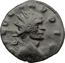 CLAUDIUS II Ancient Roman Coin Arising after death Lit altar RARE i31689