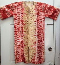 Vintage Tie Dye Unique Psychedelic Embroidered Gypsy Folk Festival Kimono Robe