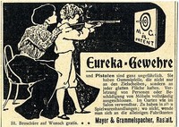 Mayer & Grammelspacher Rastatt Eureka- (Kinder)-Gewehre Historische Reklame 1900