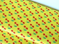 Jersey Stoff Hamburger Liebe,Hilco,Kirschen,Cherries,gelb,rot 11014