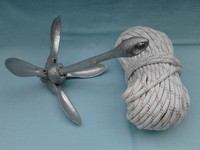 ANKERLEINENSET mit Größenauswahl, Ankerset Faltklappanker Klappanker Anker Tau 