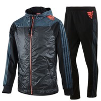 adidas Herren Trainingsanzug mit Kapuze ClimaLite Hoodie Jogginganzug schwarz