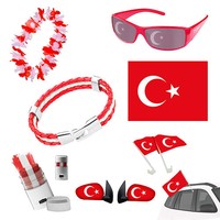 Türkei 7-teiliges Fan-Set Fanartikel Fussball EM & WM Brille,Fahne,Armband