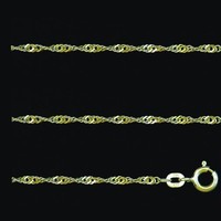 Juwelier Singapur Kette Stärke 1,25 mm aus Echt Gold 585 (14 KT) Gelbgold Neu