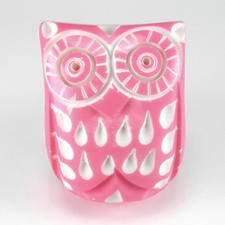 6 Pink Owl Cabinet Knobs Resin Drawer Pulls Children's Decor, Baby Nursery #C92
