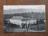 1910 Gera Restaurant Ernst Harnisch Bahnübergang Gleise Reichsbahn Eisenbahn