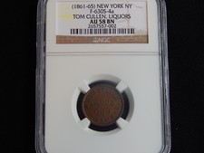 1861-65 New York F-630S-4a Tom Cullen Liquors Ngc Au58