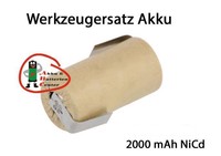 Akku Einzelzelle SubC 2000 mAh 1,2V mit Lötfahne PP Werkzeugakku Ersatzakku NiCd