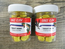 2 - JARS EAGLE CLAW FLOATING TROUT GEMS - CORN FLAVOR - TROUT FISHING BAIT