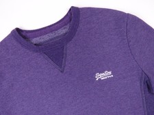 G6266 superdry sweat sweatshirt original premium basic violet à encolure ras-du-cou taille l