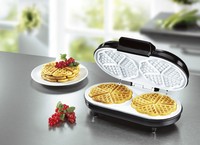 Keramik Doppel-Waffeleisen Waffelautomat Herzwaffel Edelstahl Backautomat
