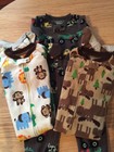 Lot of 3 Carter's footed flannel pajamas for boys - size 24 months (2T)