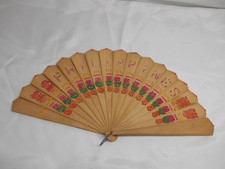 Old Vtg Hand Held Wood Fan Ornate Design Philippines Fashion Accessories