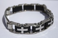 ID Edelstahl Armband mit Kautschuk mit Gravur nach Wunsch! mit  Box , Nr. 102Neu