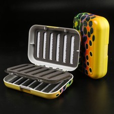 Trout Skin Fly Fishing Box With Swing Leaf Slit Foam Insert Capacity - 408 Flies