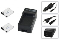 2x Akku Batterie 600mAh + PATONA micro USB Ladegerät für Panasonic DMC-SZ9