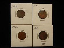 1903, 1904, 1905, & 1906 Indian Head Cents Lot 35B