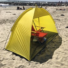 Beach Tent 2 person people Pop Up Cabana Shelter Yellow Sun Shade Outdoor UV
