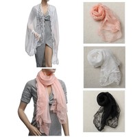 Pop Chiffon Loop Schal Damenschals Spitze Tuch Halstuch Loopschal Rundschal UK