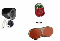 Lichtset für Nabendynamo | LED Fahrradbeleuchtung | Vorder-/Rücklicht Standlicht