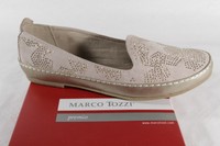 Marco Tozzi Damen Slipper Ballerina beige/ gold, Gummisohle,   NEU!
