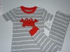 NWT BOY'S CARTER'S SMILING CRAB 2 PIECE PAJAMAS SET SIZE 2T CUTE!