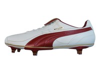Puma King XL SG Herren-Lederfußballschuhe - Weiß & Rot 8604