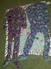 Lot of 2 Girl's Joe Boxer Footed Zipper Pajamas Size Small(6-6x) Pink&Purple