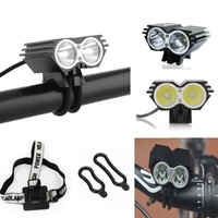 5000LM 2X CREE XML 2 LED Kopflampe Fahrradlampe Scheinwerfer Schwarz