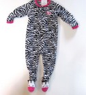 NEW Carter's PJs Fleece Blanket Sleeper Soft Footsie Sleepwear Zebra Print 2T