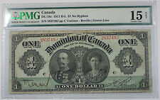 1911 H-L One Dollar Dominion of Canada Note Dc18c Pmg 15 Choice Fine Splits