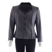 S.Oliver Blazer Gr. 40 in Schwarz Grau meliert & mit Wolle (C 9368)