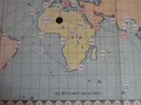 Alter Spielplan/Spielbrett/ Würfelspiel  Wettfahrt um die Erde ca 1900
