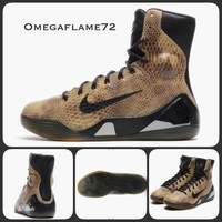 Sz 6.5 Nike Kobe IX High Ext Leather Snake Skin 716616-001'Limited Edition